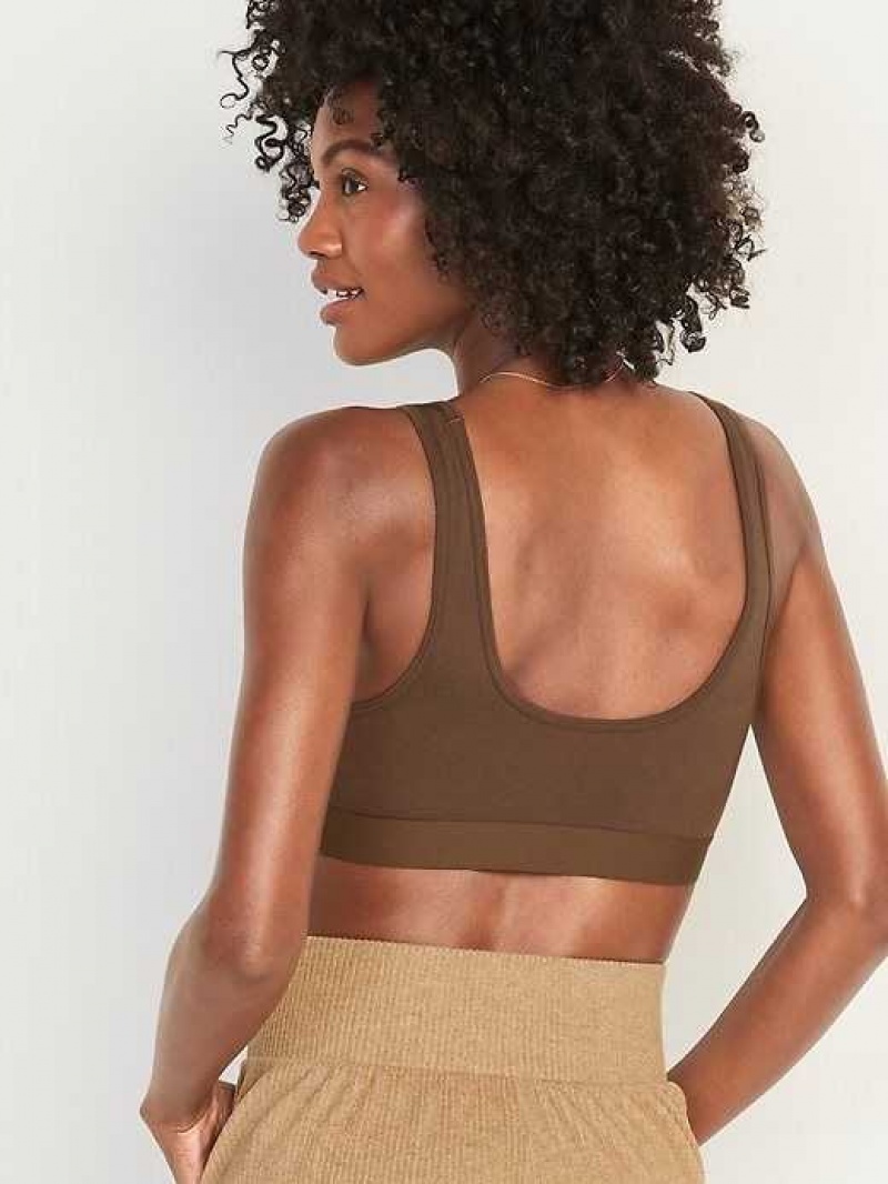 Old Navy Supima Cotton-Blend Bralette Top 2-Pack Dark Walnut | RGM184593