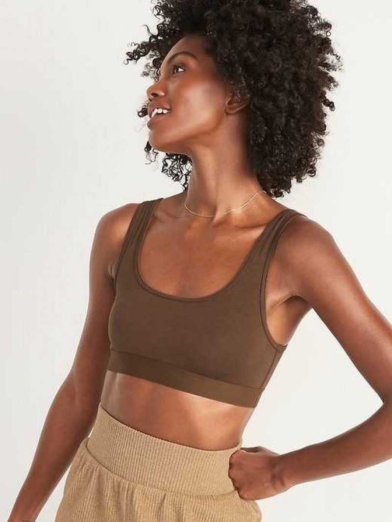 Old Navy Supima Cotton-Blend Bralette Top 2-Pack Dark Walnut | RGM184593