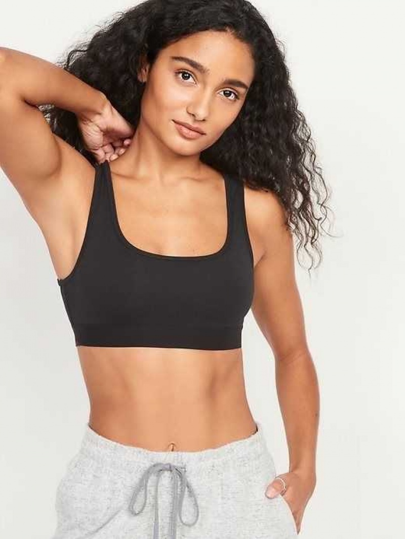 Old Navy Supima Cotton-Blend Bralette Top Black | JTB438752