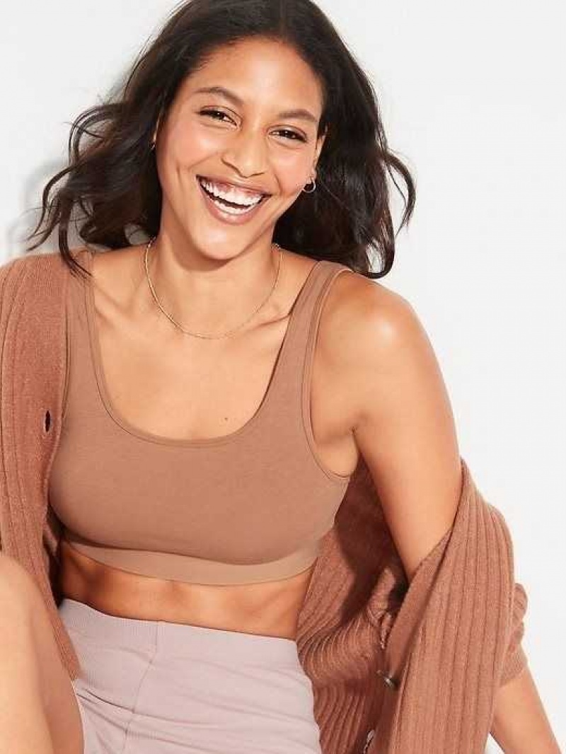 Old Navy Supima Cotton-Blend Bralette Top Beige | ERH403168