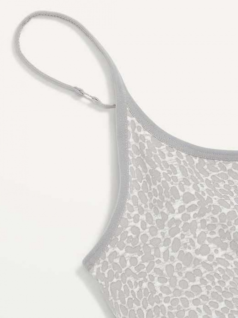 Old Navy Supima Cotton-Blend Cami Bralette Top Grey Leopard | UMH103925