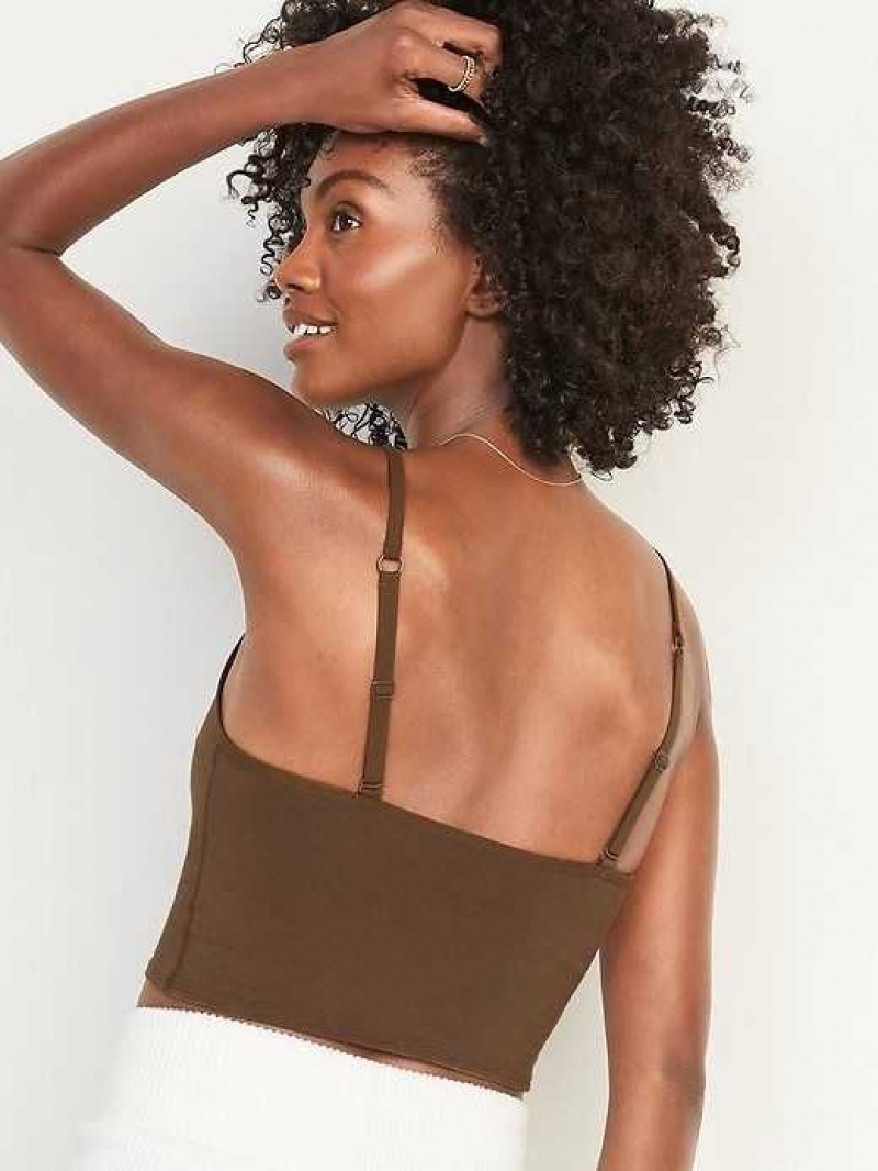 Old Navy Supima Cotton-Blend Cami Bralette Top Dark Walnut | BGQ320684