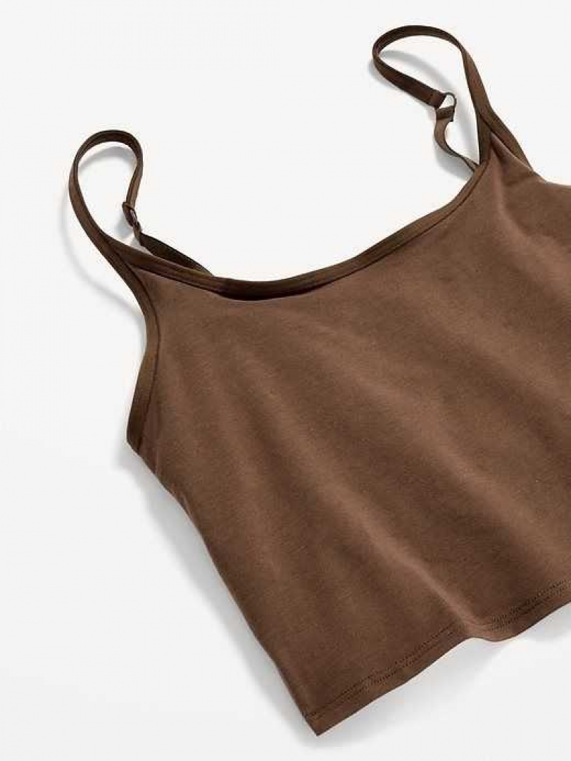 Old Navy Supima Cotton-Blend Cami Bralette Top Dark Walnut | BGQ320684