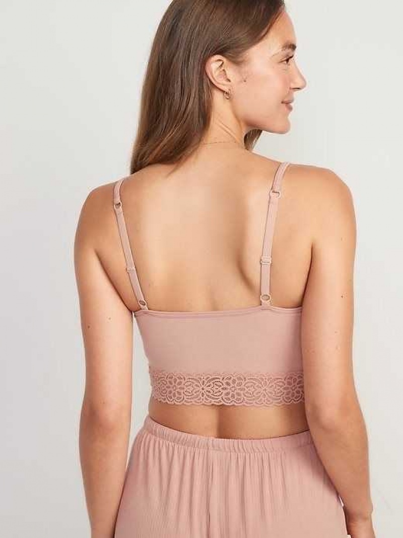 Old Navy Supima Cotton-Blend Lace-Trim Cami Bra Coastal Plain | ZOQ192586