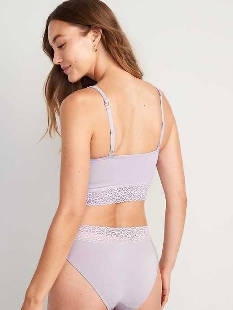 Old Navy Supima Cotton-Blend Lace-Trim Cami Bra Grey | LBY391406