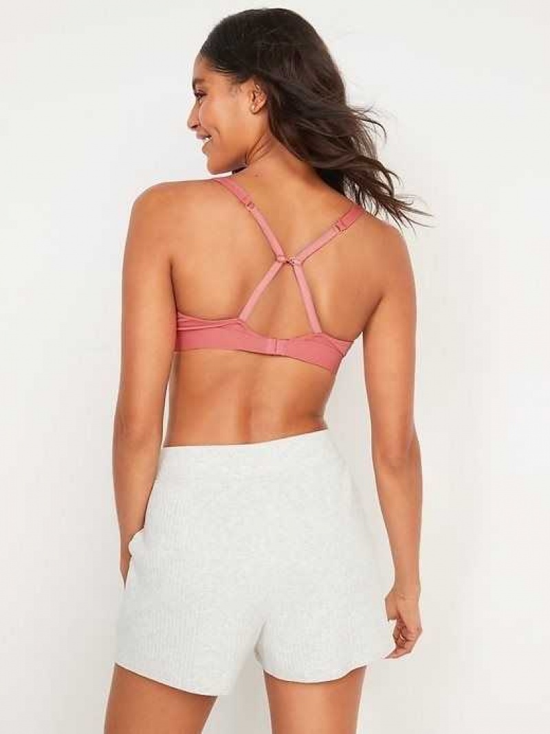 Old Navy Supima Cotton-Blend Plunge Bralette Top Daylily | LRI103429