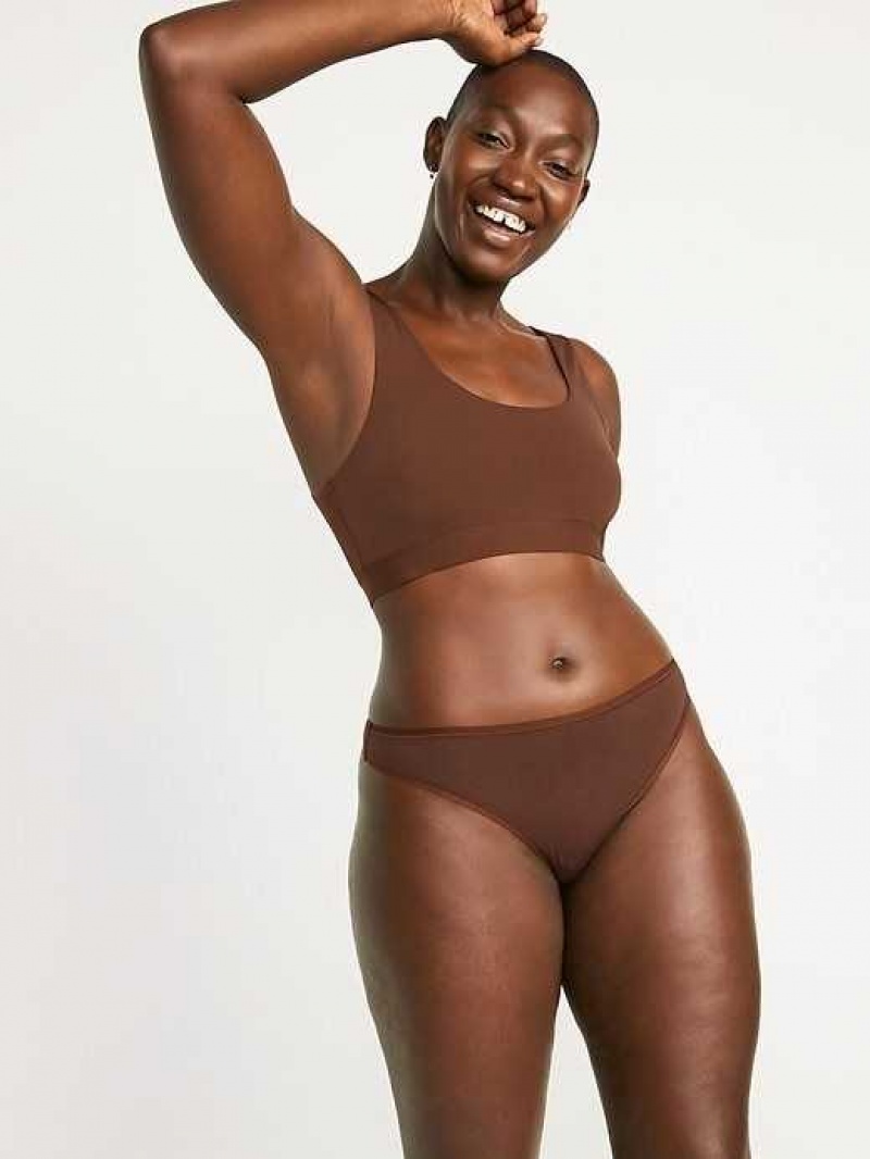 Old Navy Supima Cotton-Blend Thong Underwear 5-Pack Dark Walnut | KYN760945