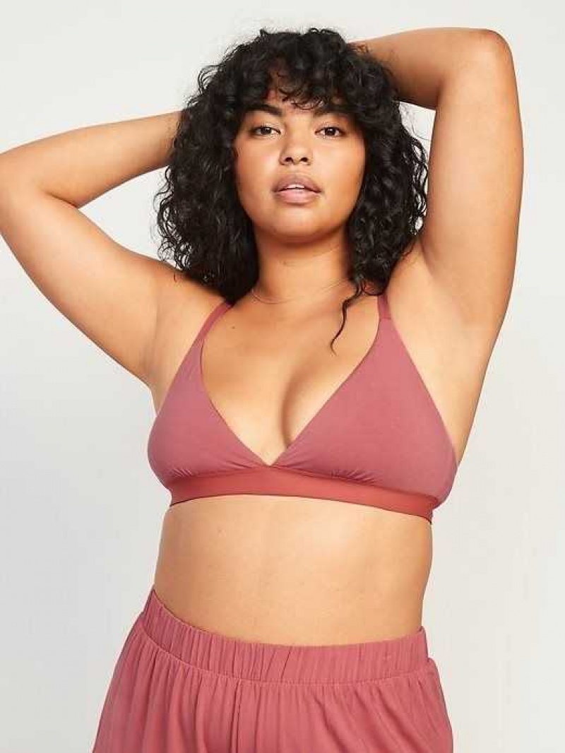 Old Navy Supima Cotton-Blend Triangle Bralette Top Brown | ZOB512067