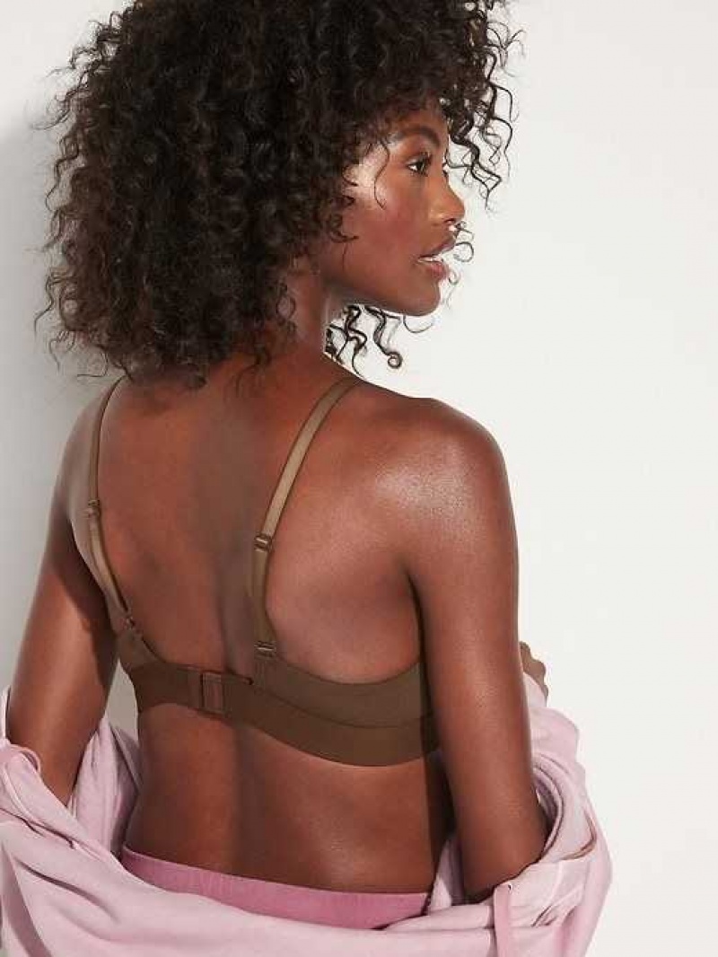 Old Navy Supima Cotton-Blend Triangle Bralette Top Dark Walnut | XEV342906