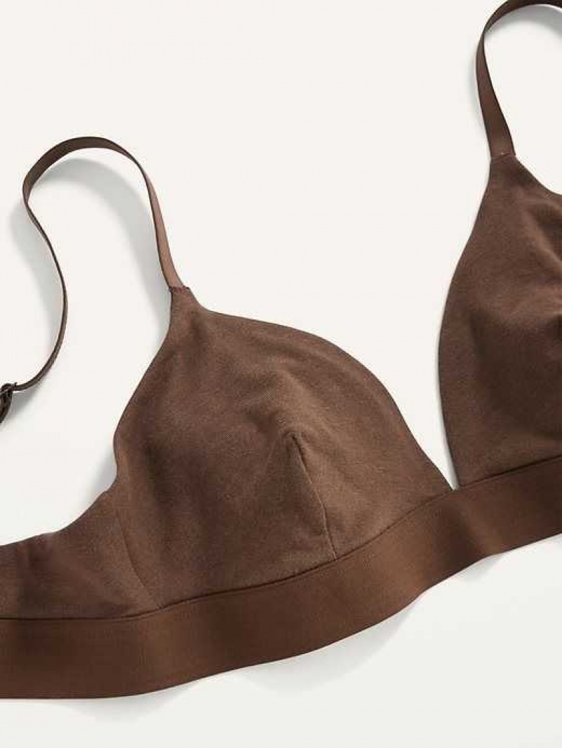 Old Navy Supima Cotton-Blend Triangle Bralette Top Dark Walnut | XEV342906