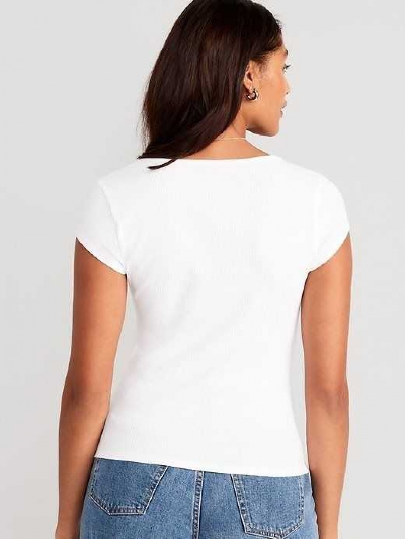 Old Navy Sweetheart Rib-Knit T-Shirt White | UMY129583