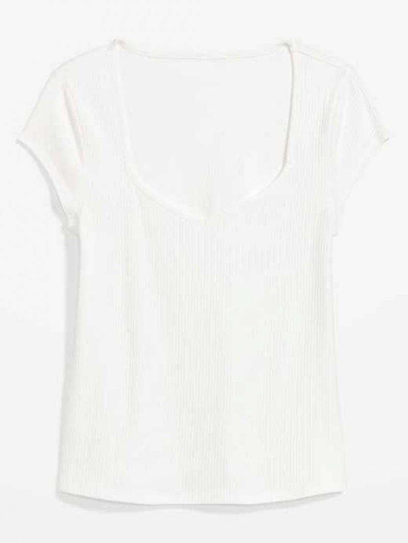 Old Navy Sweetheart Rib-Knit T-Shirt White | UMY129583