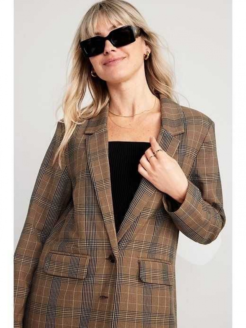 Old Navy Taylor Relaxed Suit Blazer Brown | ZEH139824