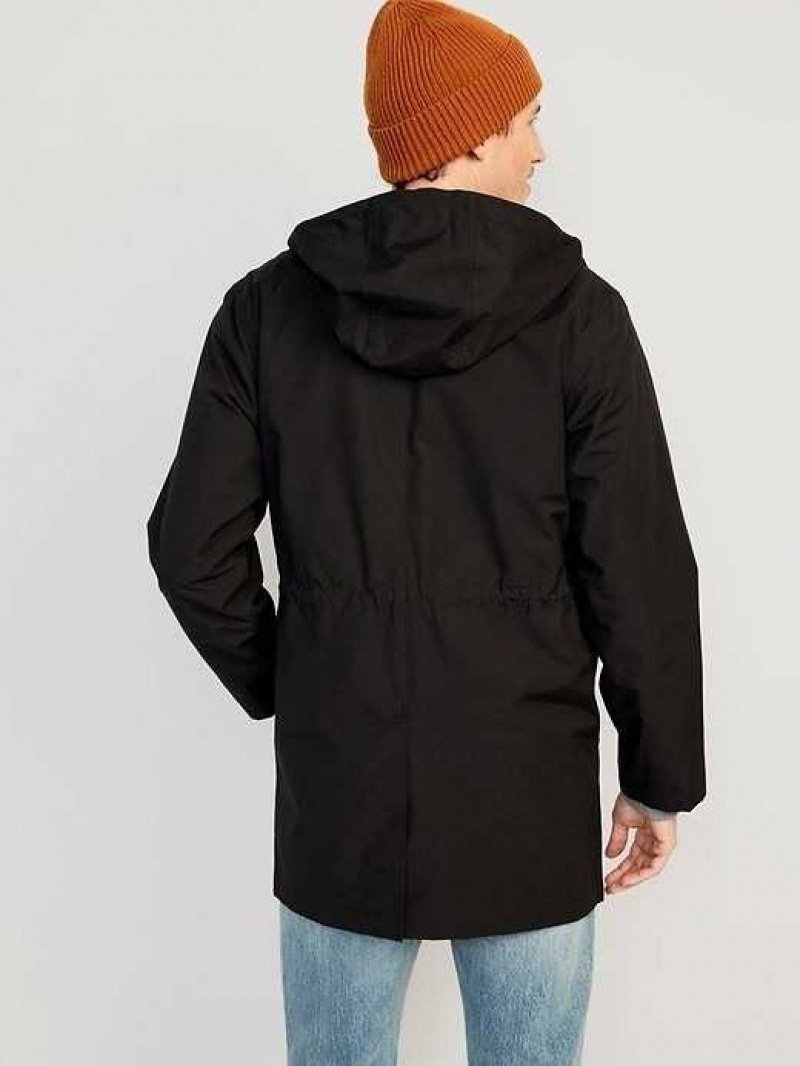 Old Navy Tech Hooded Shell Parka Black | LAI502367