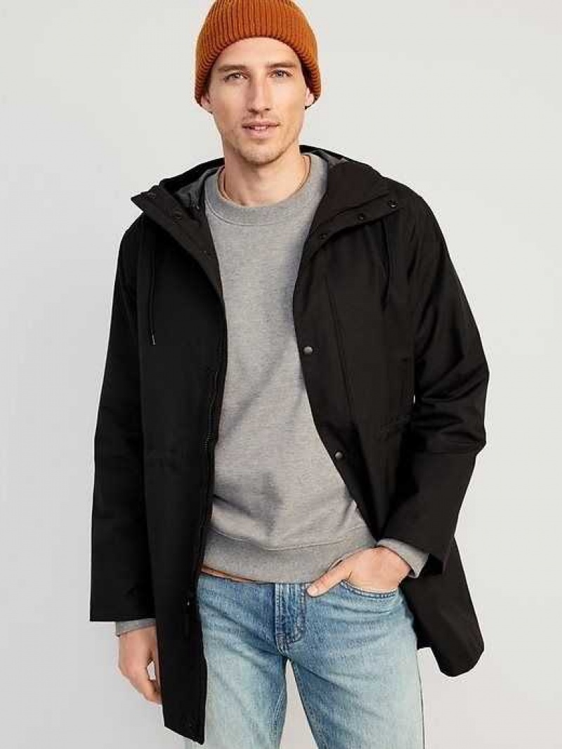 Old Navy Tech Hooded Shell Parka Black | LAI502367