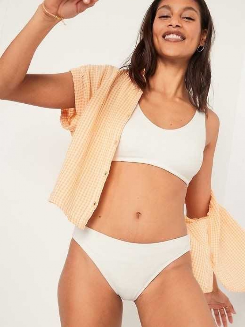 Old Navy Terry Classic Bikini Swim Bottoms Creme De La Creme | MJO839056