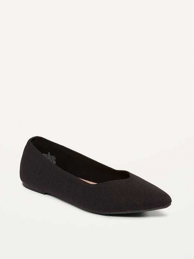 Old Navy Textured-Knit Pointy-Toe Ballet Flats Blackjack | SUT165920