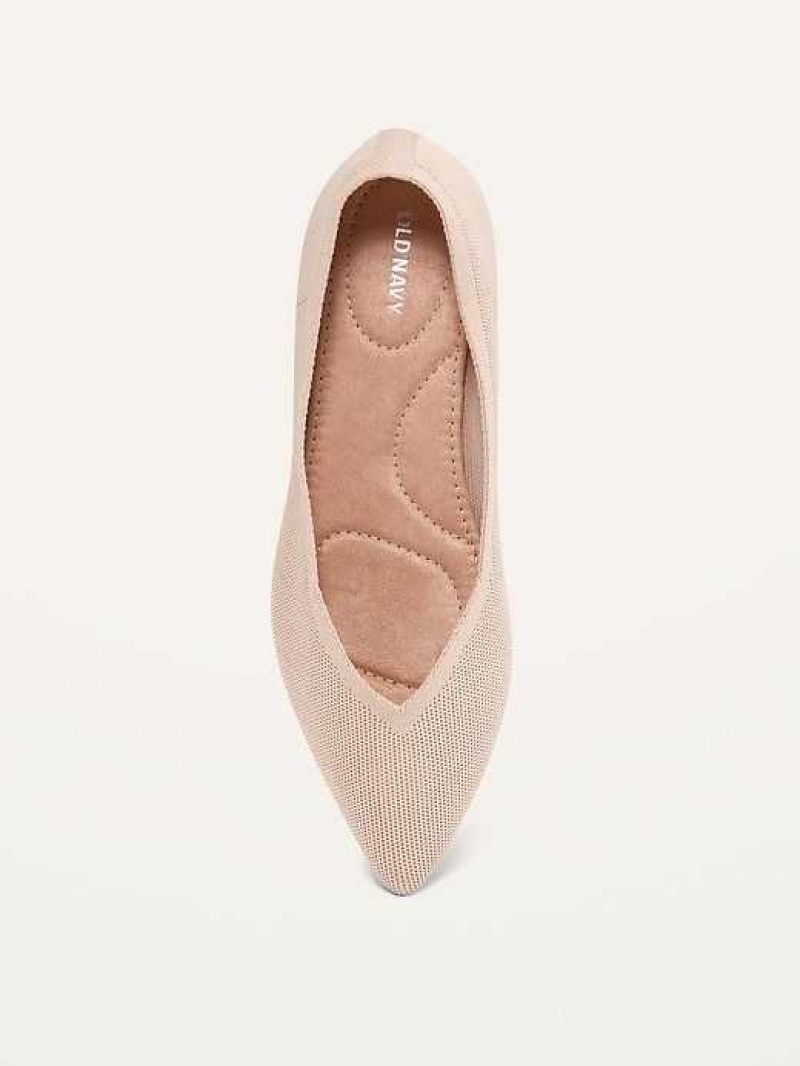 Old Navy Textured-Knit Pointy-Toe Ballet Flats Bare Necessity | VXU413896