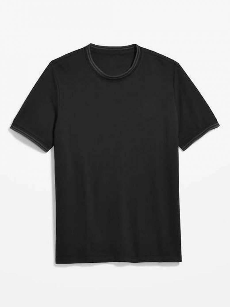 Old Navy Textured Pique T-Shirt Black | BLT649328