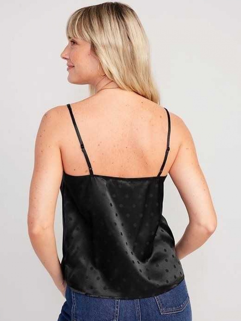 Old Navy Textured Satin Cami Top Black | XVC718026