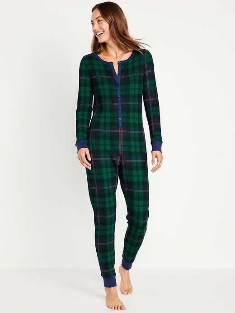 Old Navy Thermal-Knit Pajama One-Piece Black | RGW429375