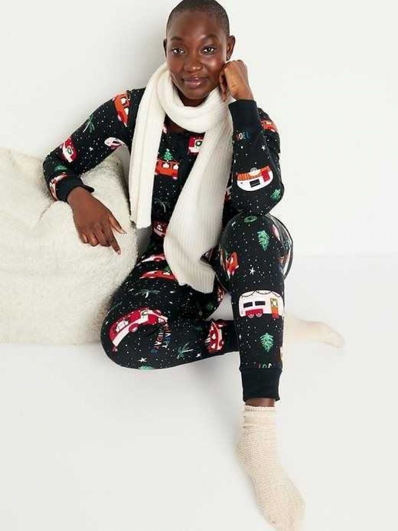 Old Navy Thermal-Knit Pajama One-Piece Holiday Campers | SMI654389