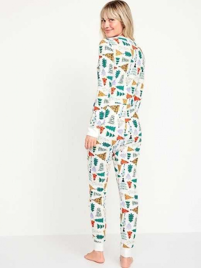 Old Navy Thermal-Knit Pajama One-Piece O Christmas Tree | HXO942850