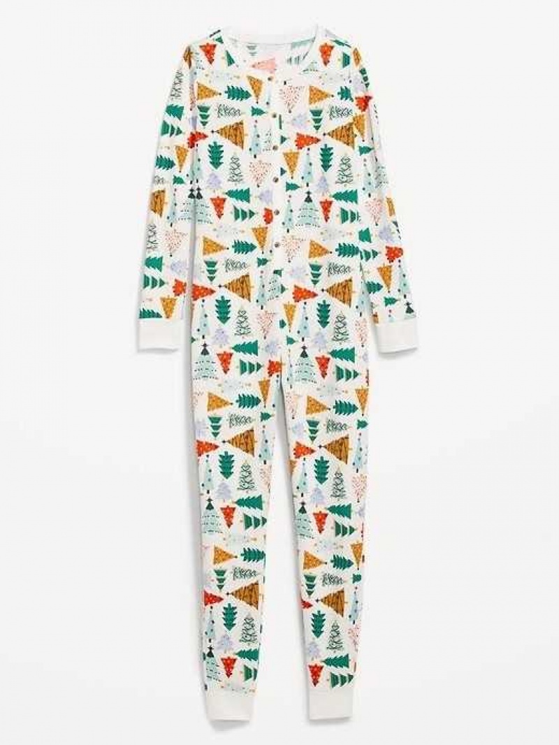 Old Navy Thermal-Knit Pajama One-Piece O Christmas Tree | HXO942850