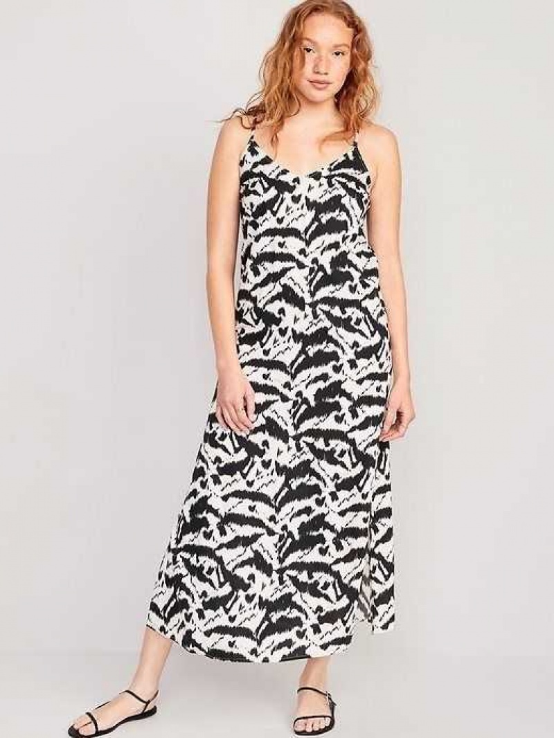 Old Navy Tie-Back Maxi Slip Dress Fierce Cats | RPV618290