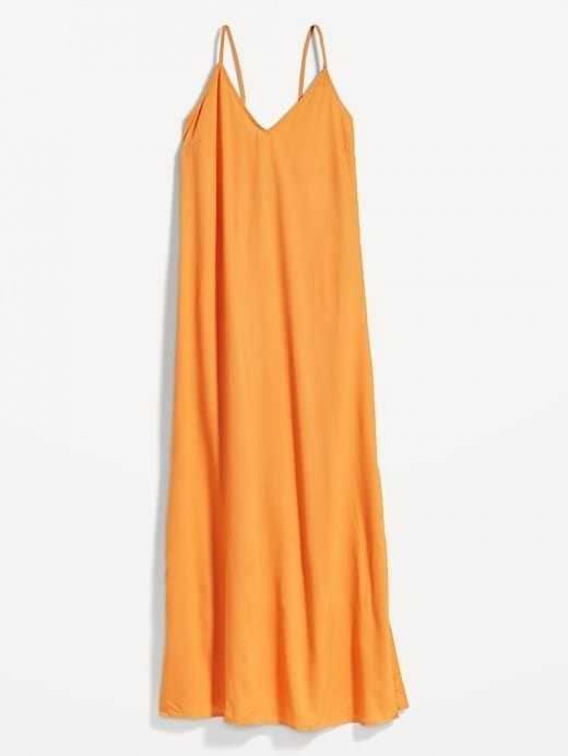 Old Navy Tie-Back Maxi Slip Dress Wild Papaya | NBQ286015