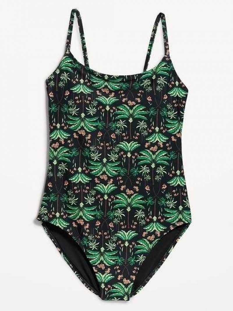 Old Navy Tie-Back One-Piece Cami Swimsuit Green | ODJ965270