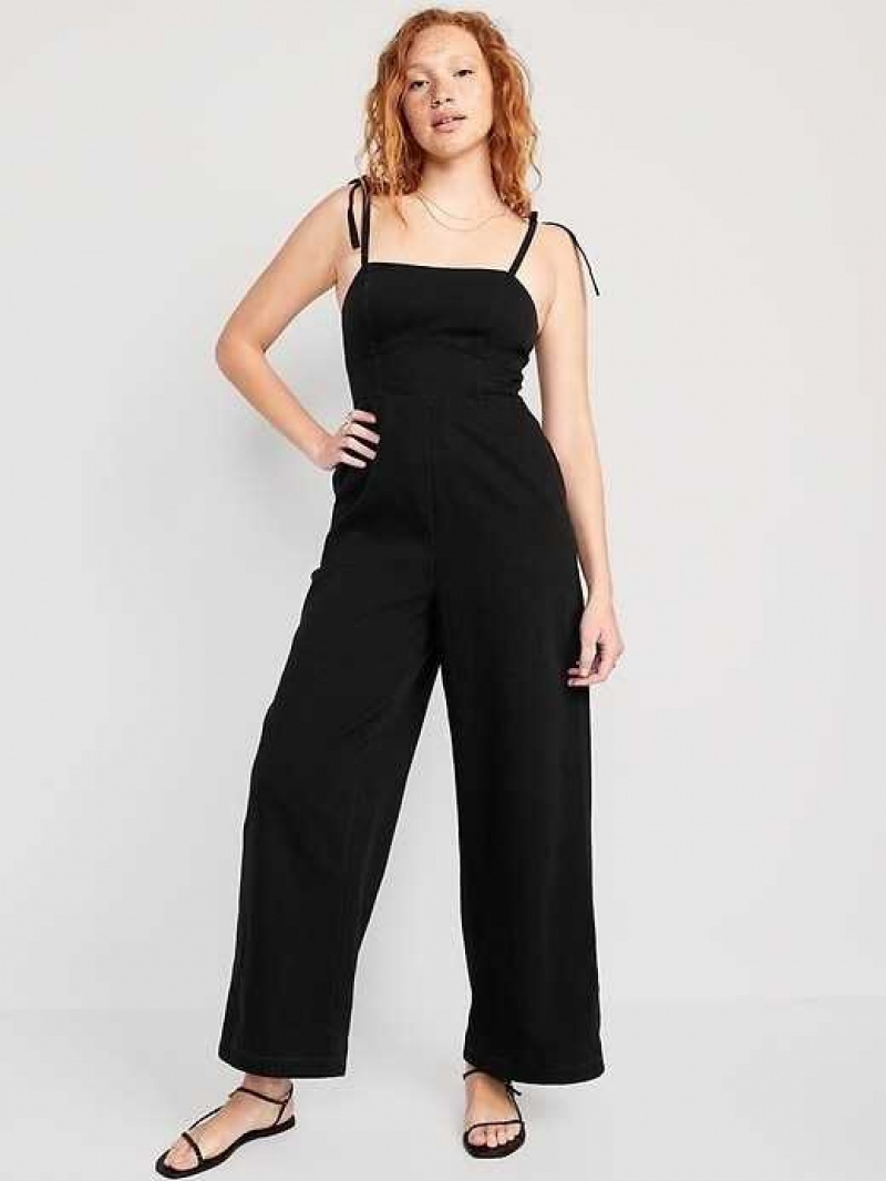 Old Navy Tie-Shoulder Corset Cami Jumpsuit Black | WSZ653419