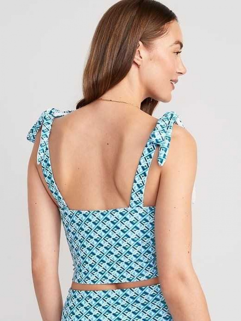 Old Navy Tie-Shoulder Underwire Tankini Swim Top Blue | VPC245739