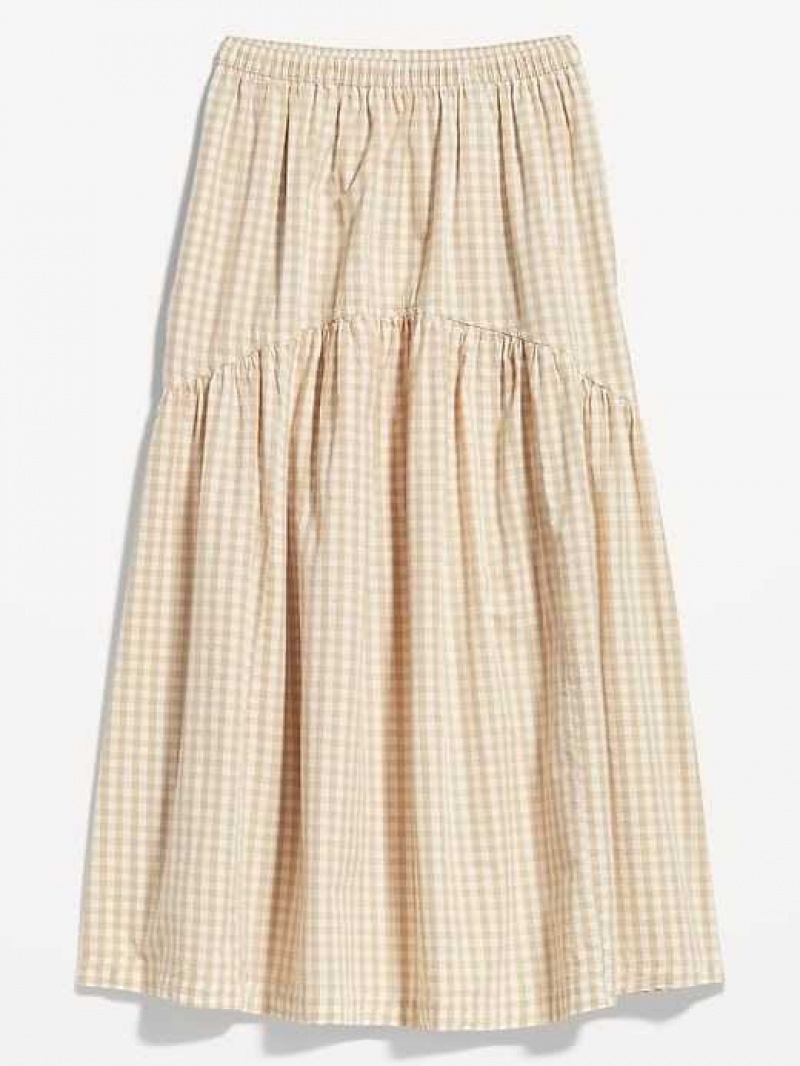 Old Navy Tiered Gingham Maxi Skirt Gingham | UJP428913