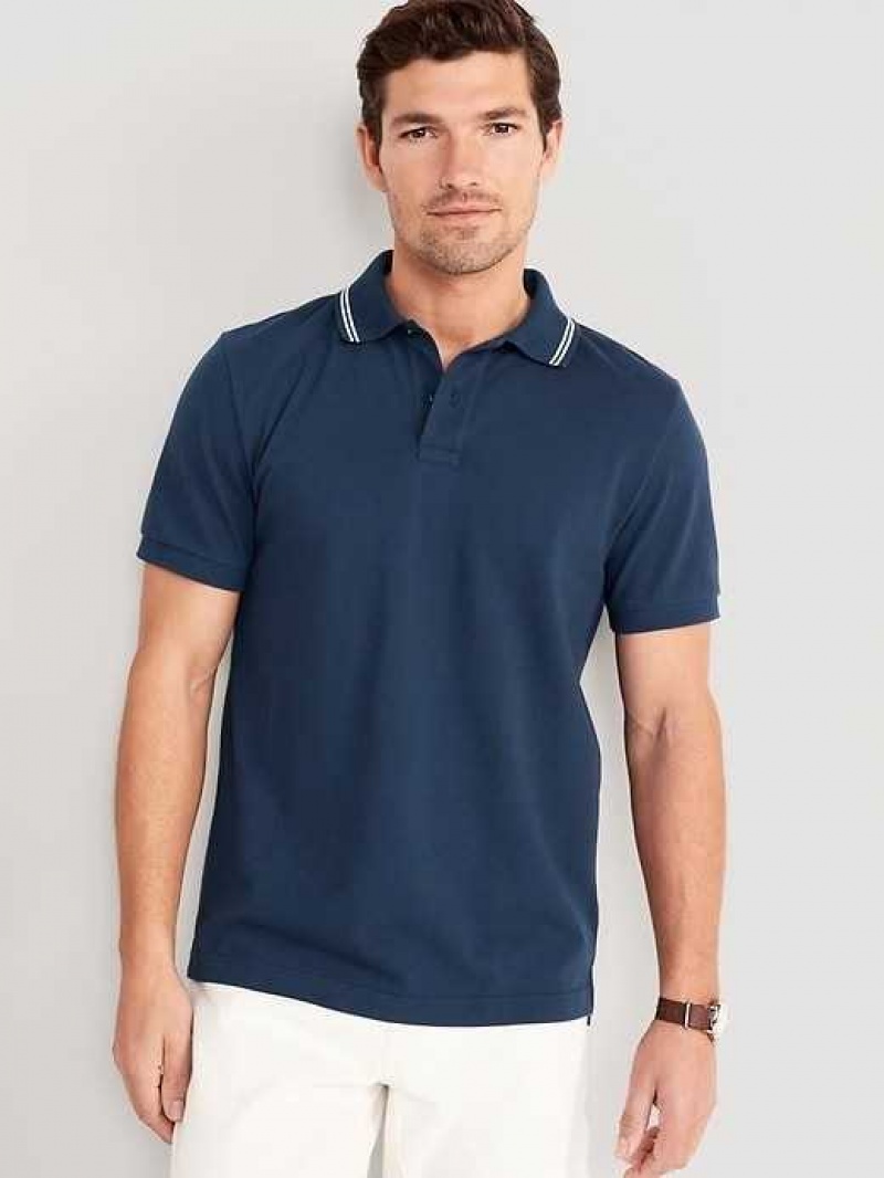 Old Navy Tipped-Collar Classic Fit Pique Polo Obscure Night | YMB873251