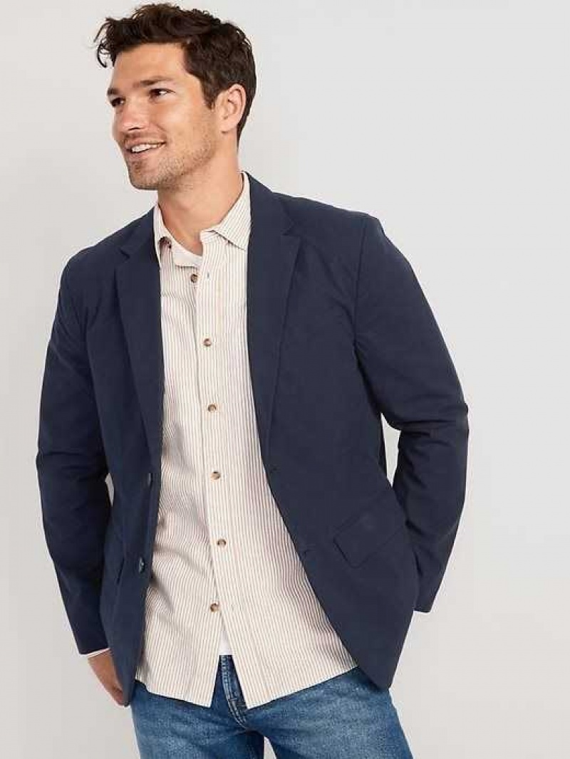 Old Navy Twill Built-In Flex Blazer Navy | CAP063925