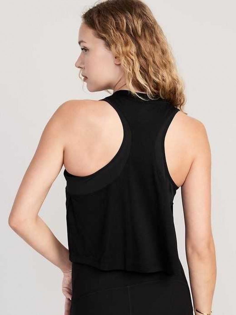 Old Navy UltraLite All-Day Sleeveless Cropped Top Blackjack | IVQ870156