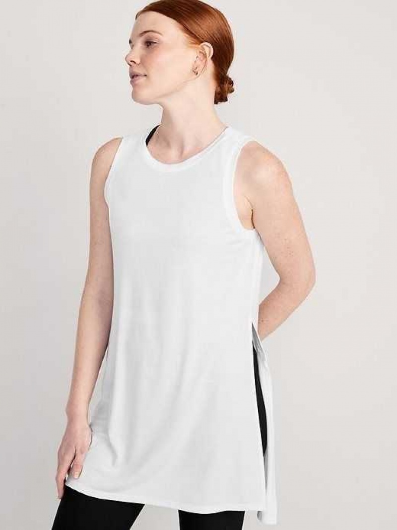 Old Navy UltraLite All-Day Sleeveless Tunic White | MGW069573