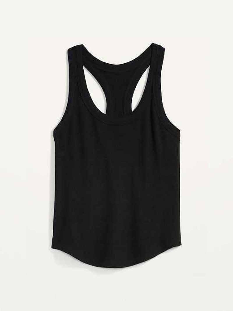 Old Navy UltraLite Cropped Rib-Knit Racerback Tank Top Blackjack | IQW502843