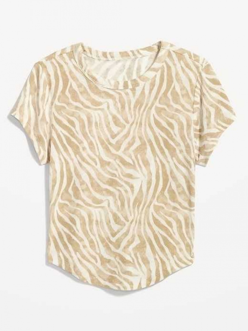 Old Navy UltraLite Cropped Rib-Knit T-Shirt Zebra | LXU016925