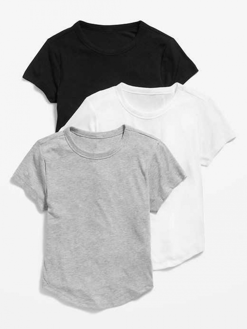 Old Navy UltraLite Cropped Rib-Knit T-Shirt 3-Pack Multicolor | JRG389547