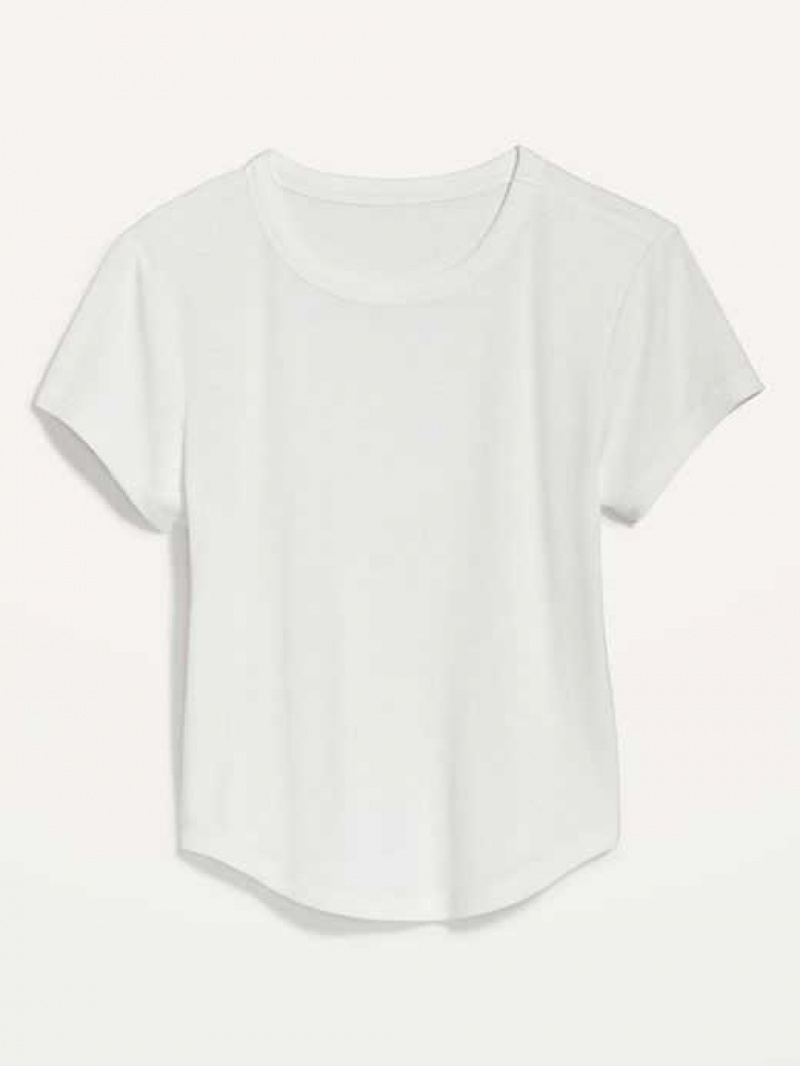 Old Navy UltraLite Cropped Rib-Knit T-Shirt White | HFT419368