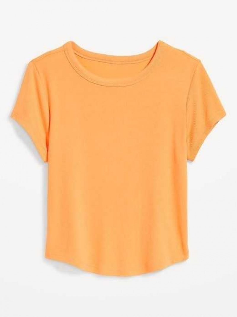 Old Navy UltraLite Cropped Rib-Knit T-Shirt Mango | CFH627893