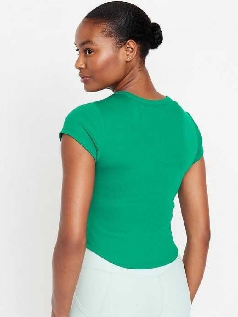 Old Navy UltraLite Cropped Rib-Knit T-Shirt Serpentine | VPS145892