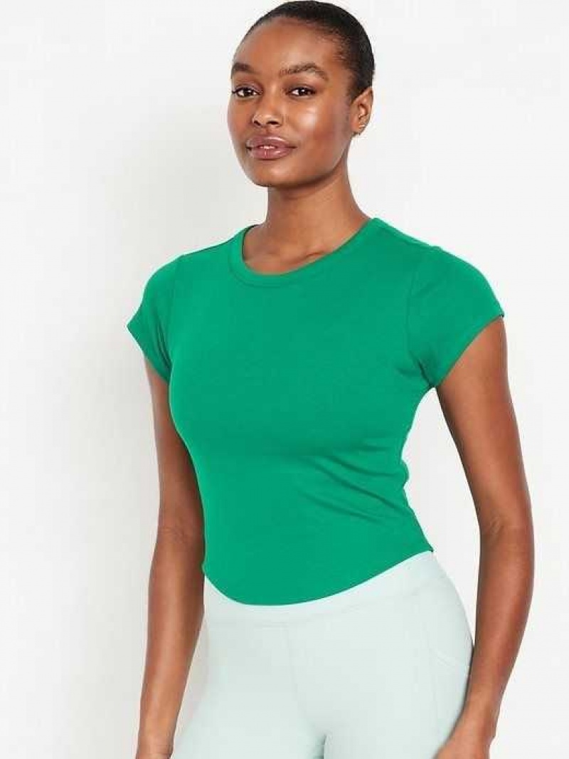 Old Navy UltraLite Cropped Rib-Knit T-Shirt Serpentine | VPS145892