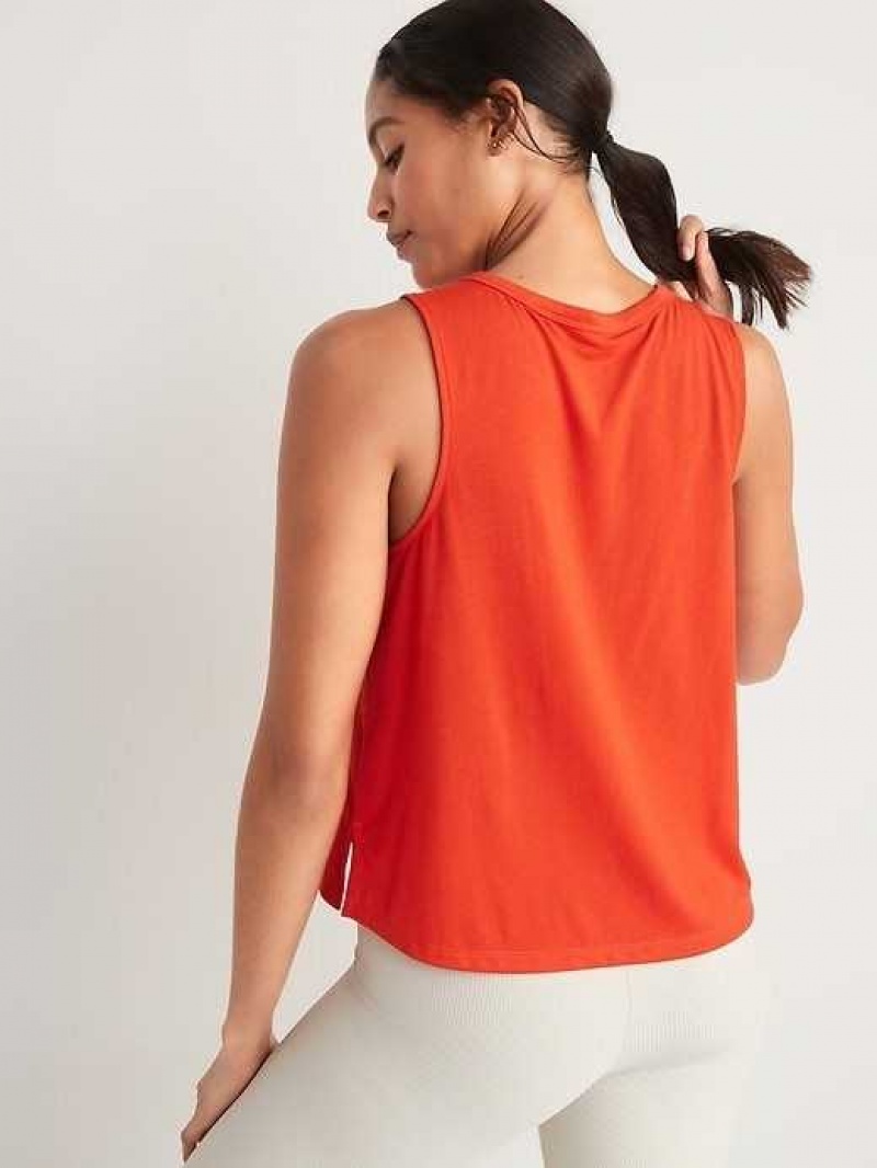 Old Navy UltraLite Cropped Tank Top Mystic Fire | ITJ423975