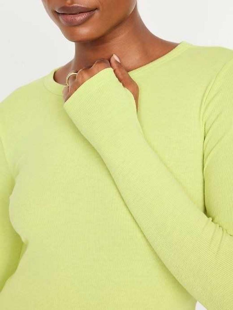 Old Navy UltraLite Fitted Rib-Knit Top Citrine | QVR095237