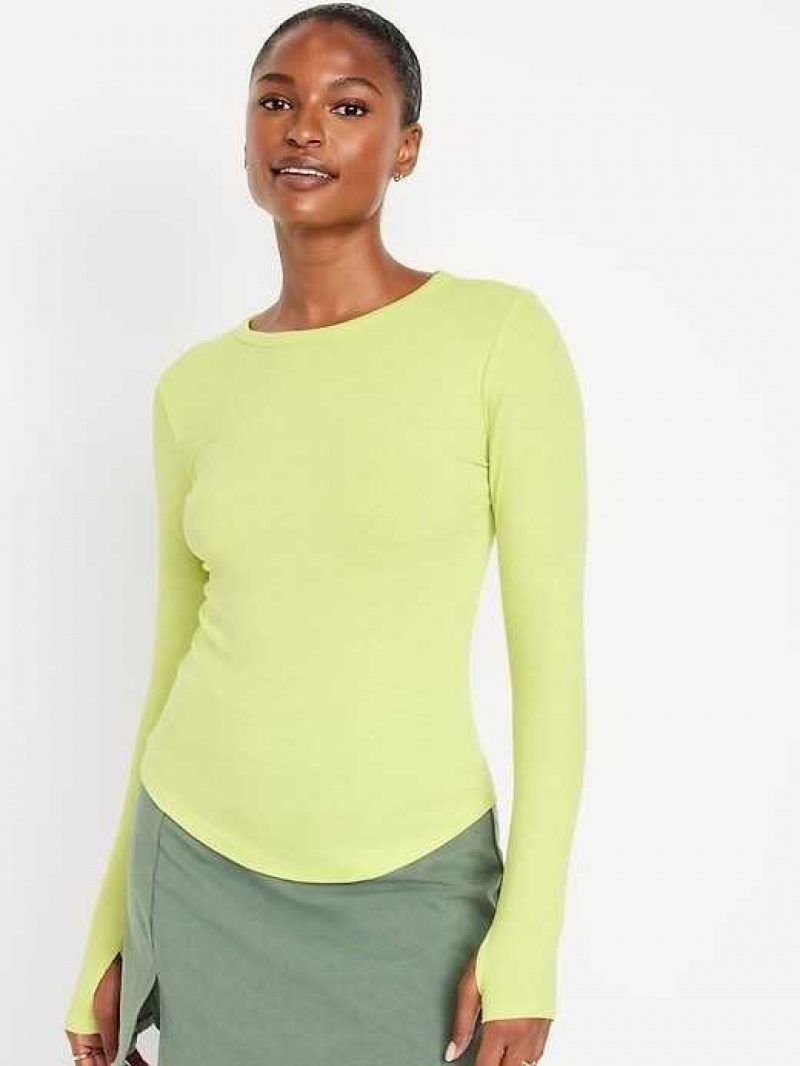 Old Navy UltraLite Fitted Rib-Knit Top Citrine | QVR095237