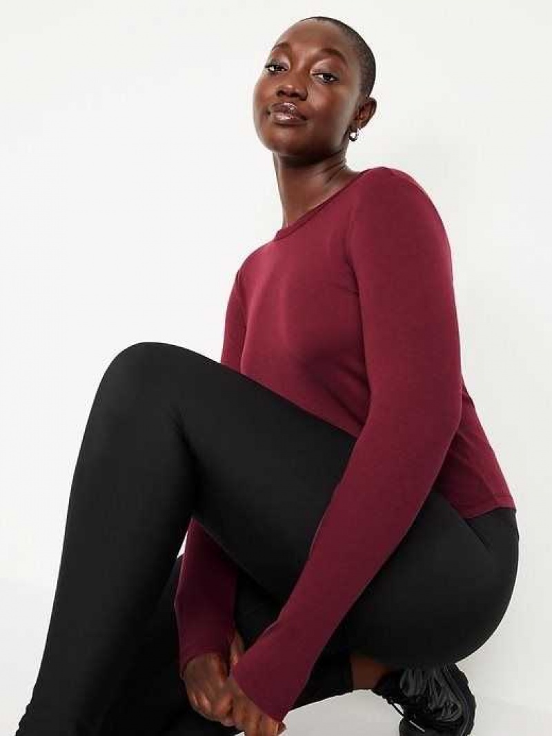 Old Navy UltraLite Fitted Rib-Knit Top Dark Red | XUK831426