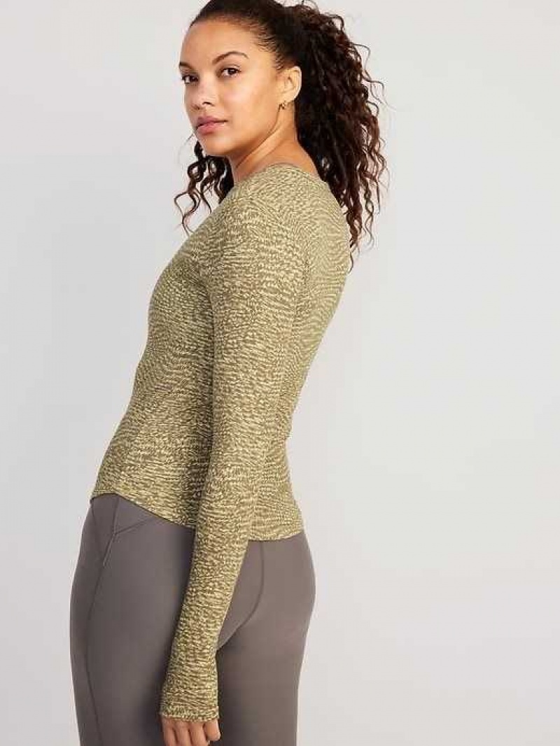 Old Navy UltraLite Fitted Rib-Knit Top Green | NWM975283